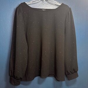 Talbots Black Glitter Blouse nwt